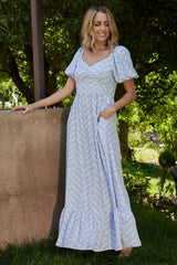 Durban Maxi Dress | Baltic Born Dusty Blue Print