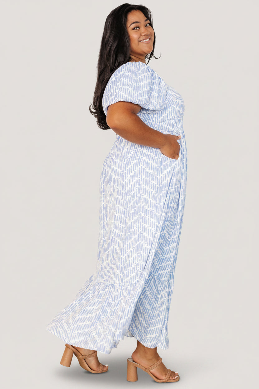 Durban Maxi Dress | Baltic Born Dusty Blue Print