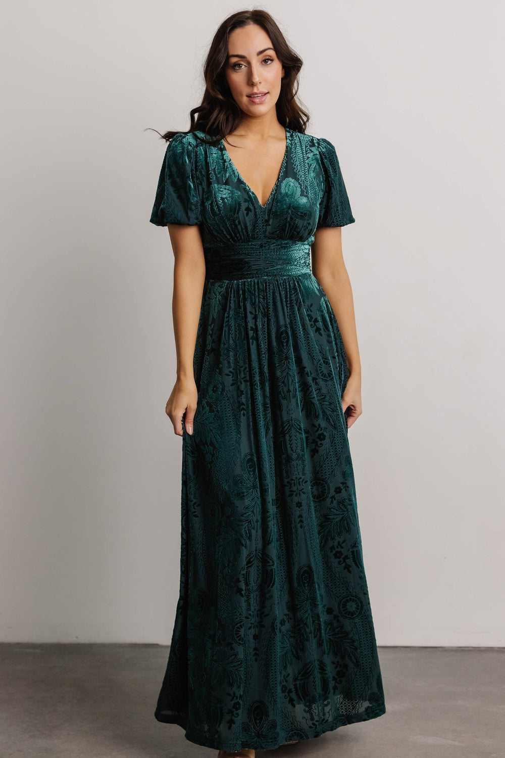 Leslie Velvet Maxi Dress | Baltic Born Emerald