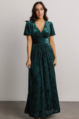 Leslie Velvet Maxi Dress | Baltic Born Emerald