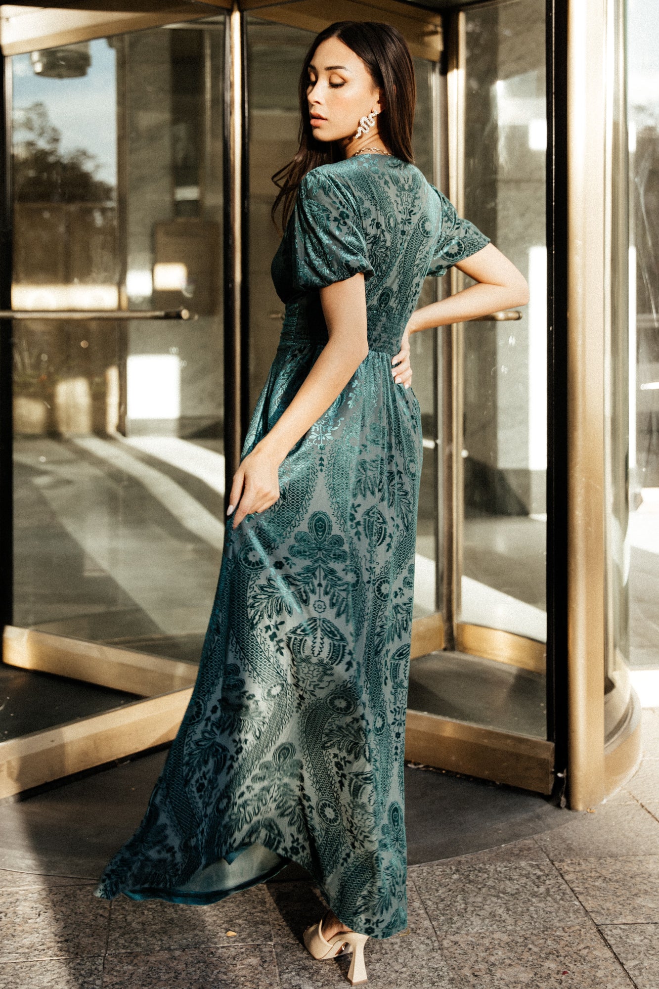 Leslie Velvet Maxi Dress | Baltic Born Emerald