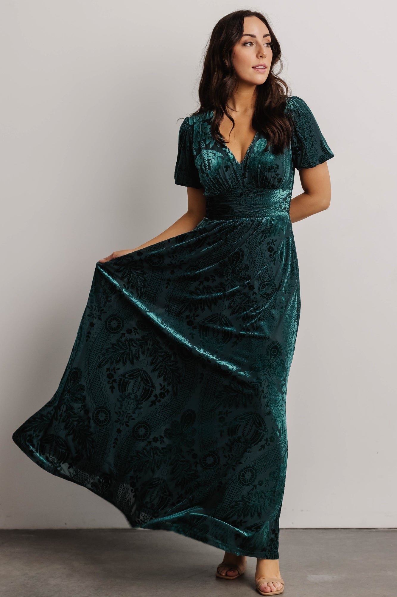 Leslie Velvet Maxi Dress | Baltic Born Emerald
