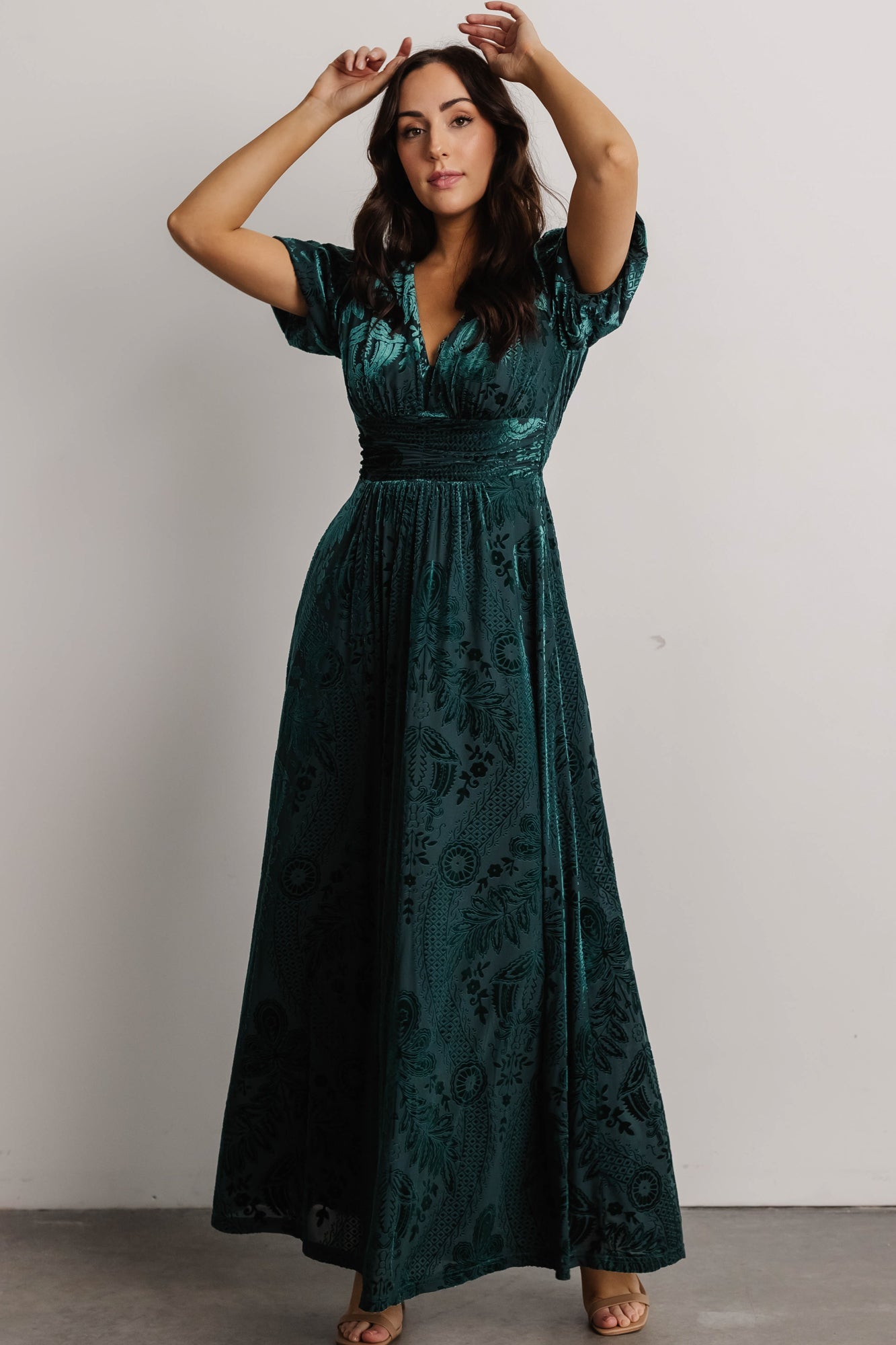 Leslie Velvet Maxi Dress | Baltic Born Emerald