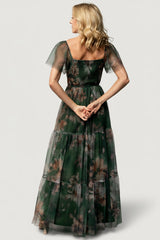 Nicola Tulle Maxi Dress | Baltic Born Deep Green Floral