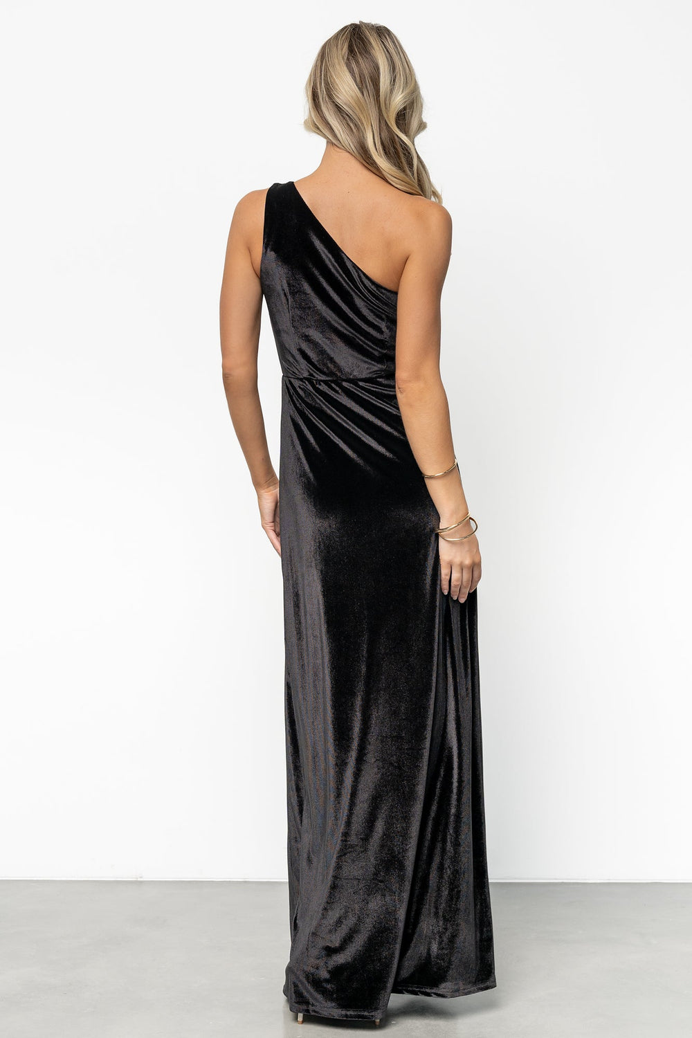 Tatiana Velvet One Shoulder Maxi Dress | Baltic Born Black