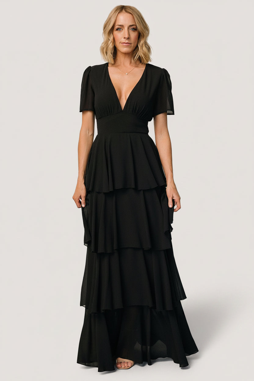 Montaigne Ruffle Maxi Dress | Baltic Born Black