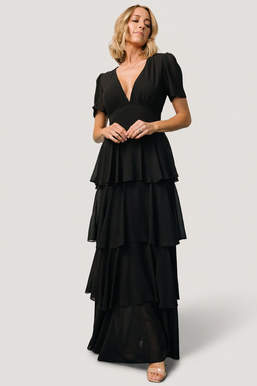Montaigne Ruffle Maxi Dress | Baltic Born Black