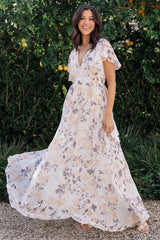 Lynlee Metallic Maxi Dress | Baltic Born Off White Print