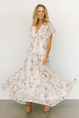 Lynlee Metallic Maxi Dress | Baltic Born Off White Print