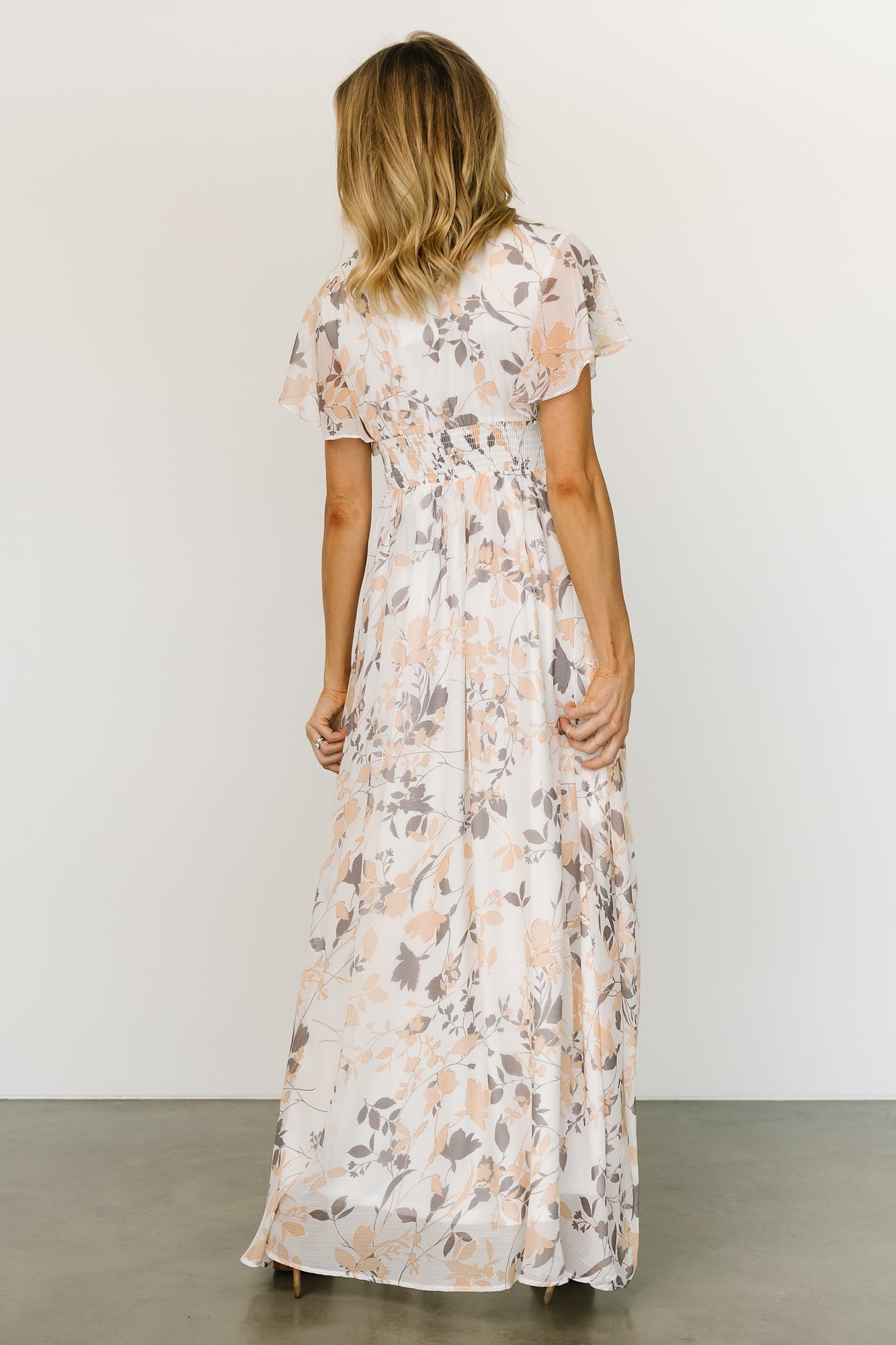 Lynlee Metallic Maxi Dress | Baltic Born Off White Print