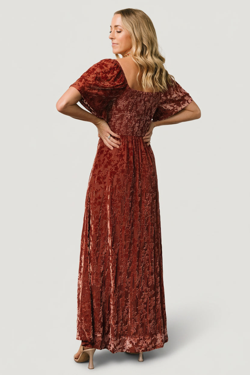 Everley Velvet Maxi Dress | Baltic Born Cinnamon