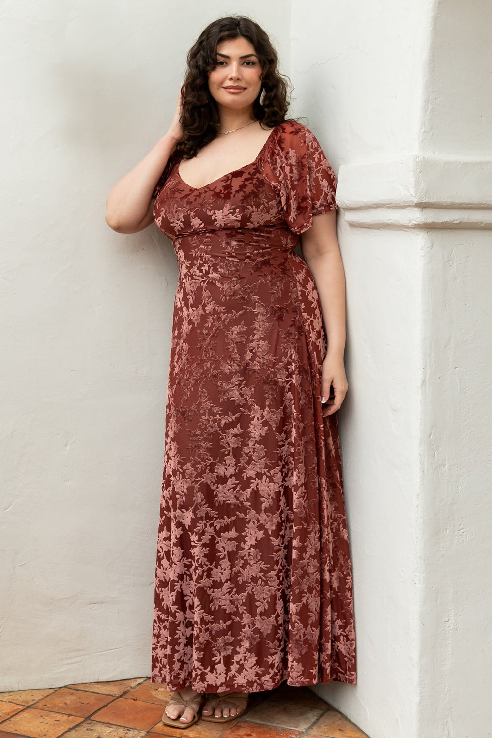 Everley Velvet Maxi Dress | Baltic Born Cinnamon