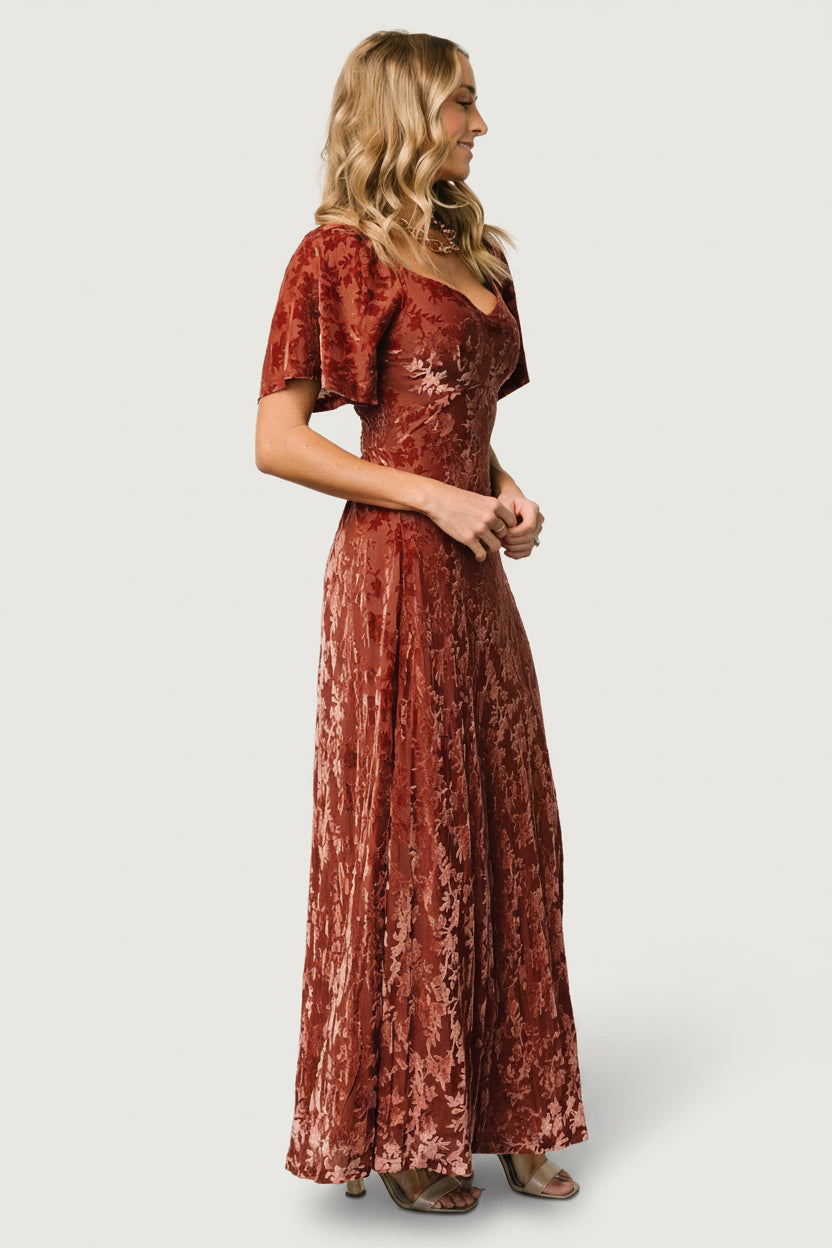 Everley Velvet Maxi Dress | Baltic Born Cinnamon