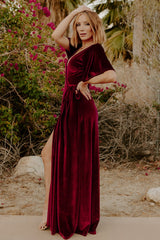 Meghan Velvet Wrap Maxi Dress | Baltic Born Mulberry