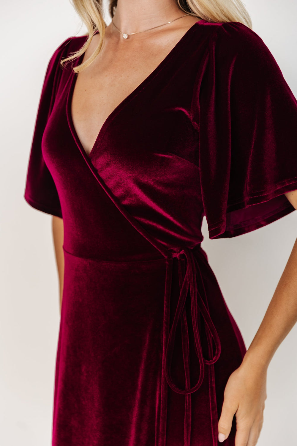 Meghan Velvet Wrap Maxi Dress | Baltic Born Mulberry