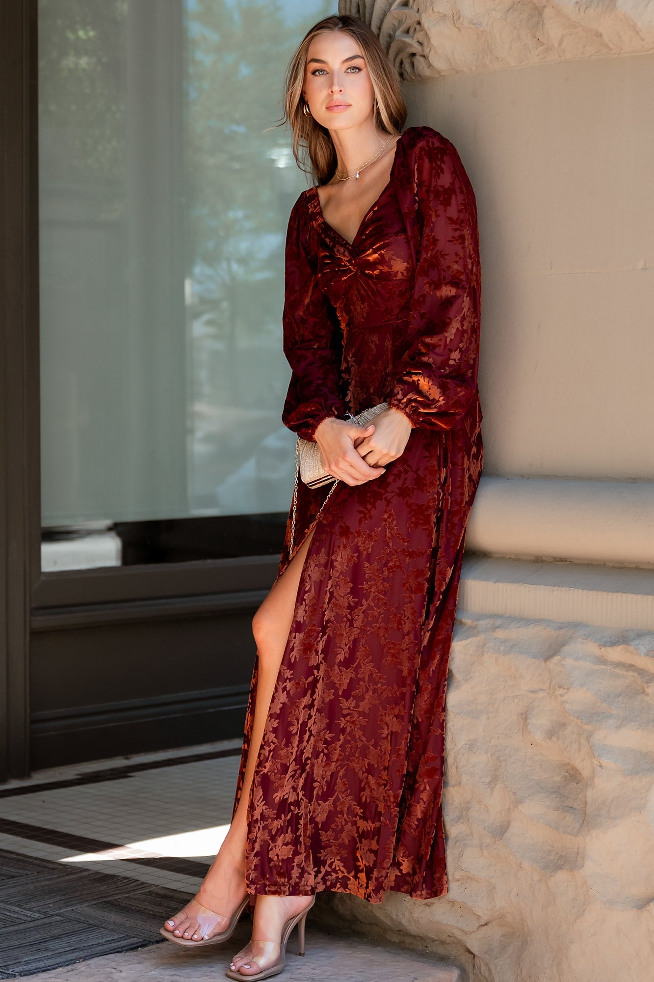 Aurora Velvet Maxi Dress | Baltic Born Clove + Copper Floral