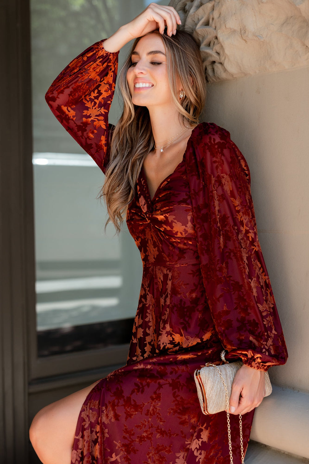 Aurora Velvet Maxi Dress | Baltic Born Clove + Copper Floral