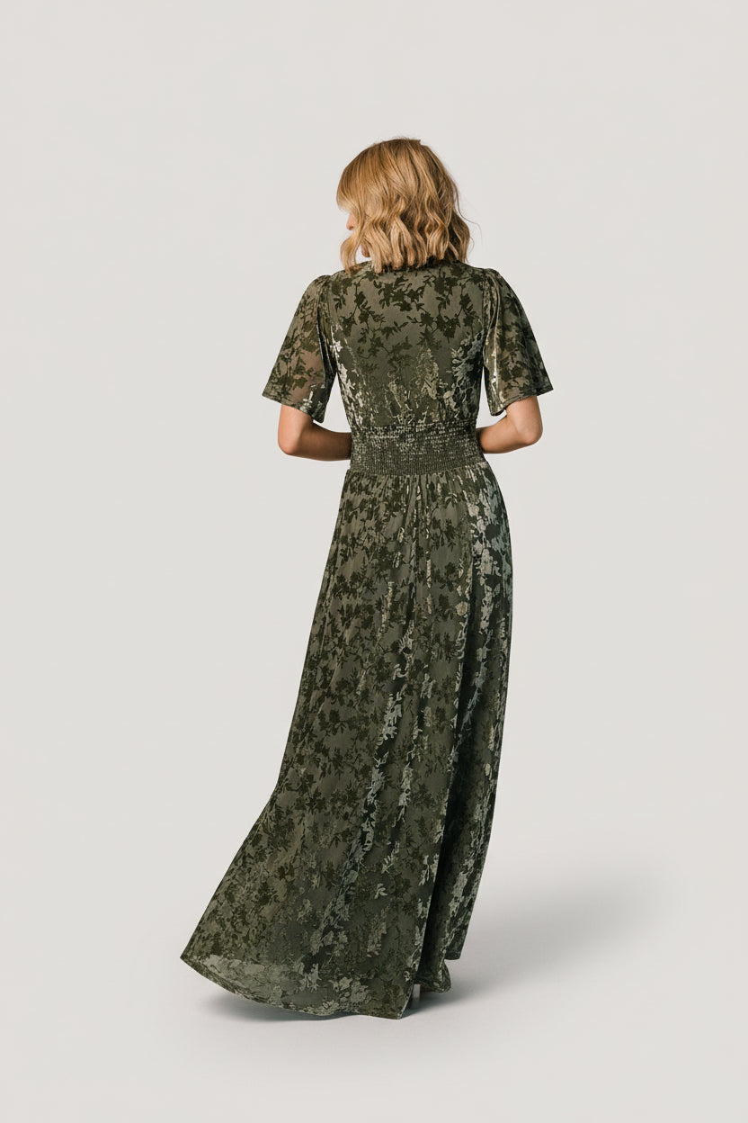 Veronica Velvet Maxi Dress | Baltic Born Dark Sage