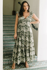 Martina Maxi Dress | Baltic Born Green + White