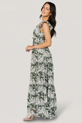 Martina Maxi Dress | Baltic Born Green + White