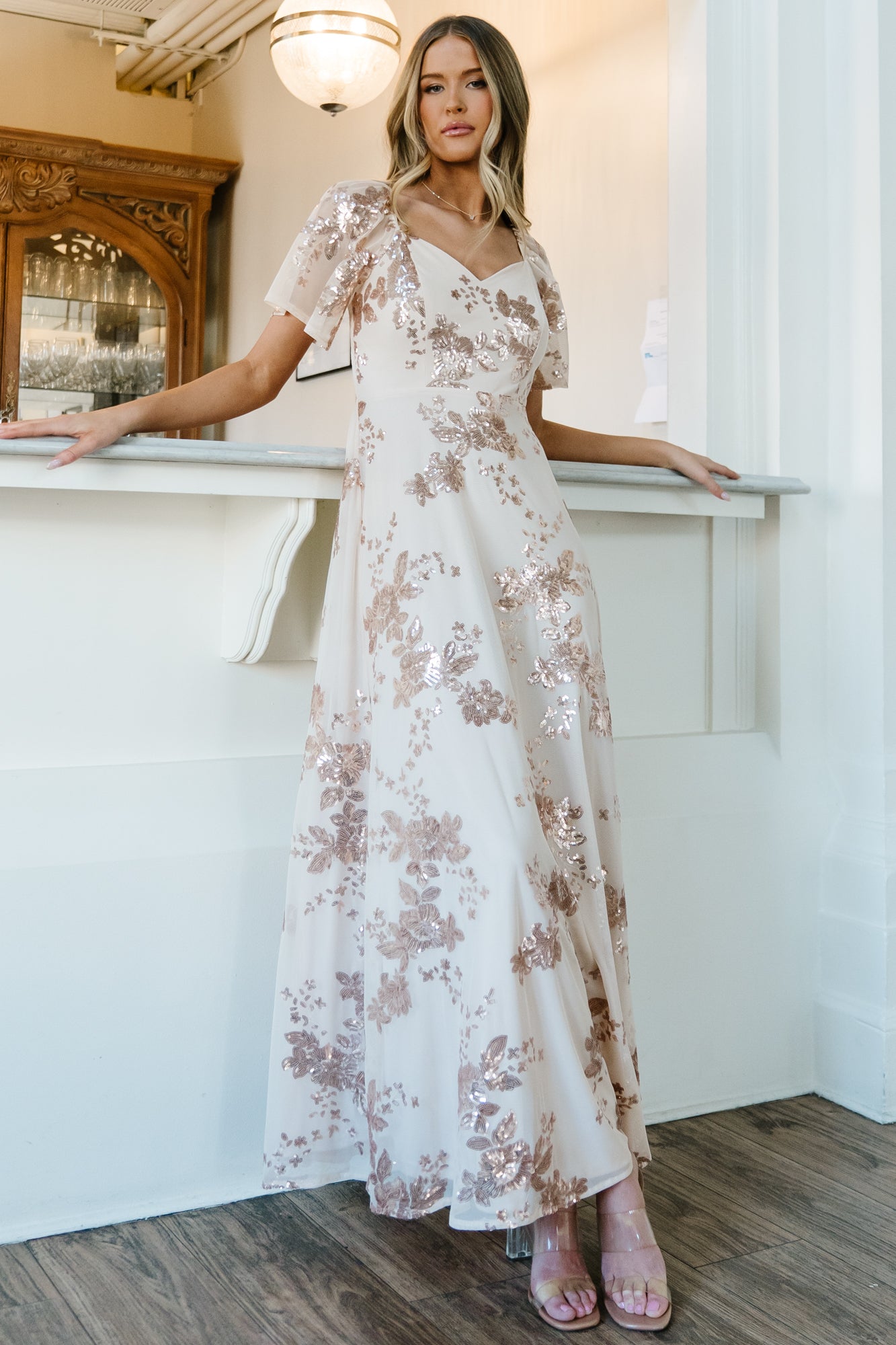 Karina Sequin Maxi Dress | Baltic Born Champagne