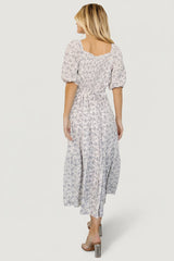 Elisabeth Button Dress | Baltic Born Off White + Blue Floral