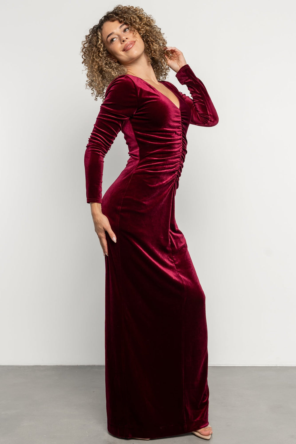 Kourtney Velvet Maxi Dress | Baltic Born Wine