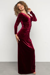 Kourtney Velvet Maxi Dress | Baltic Born Wine