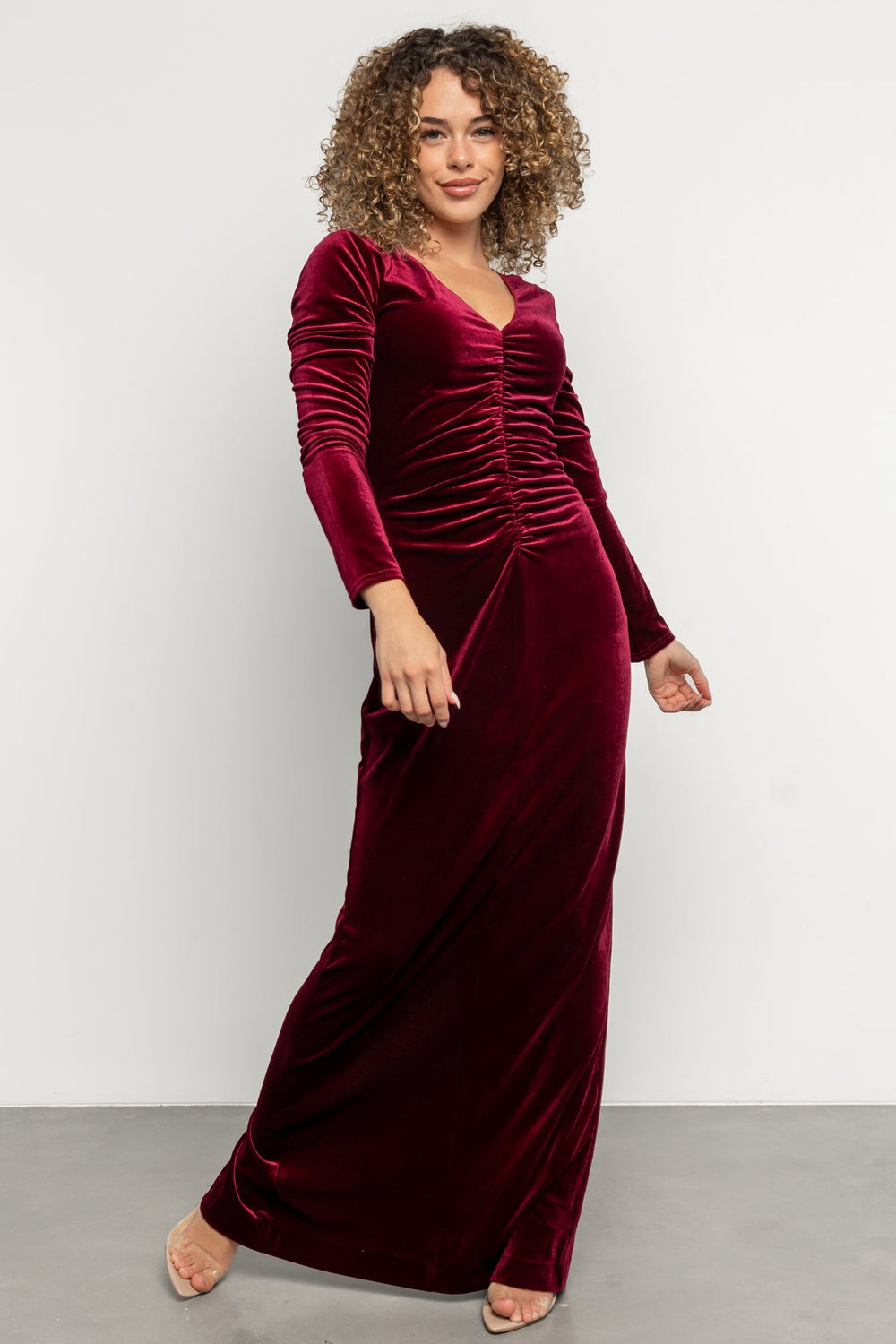 Kourtney Velvet Maxi Dress | Baltic Born Wine