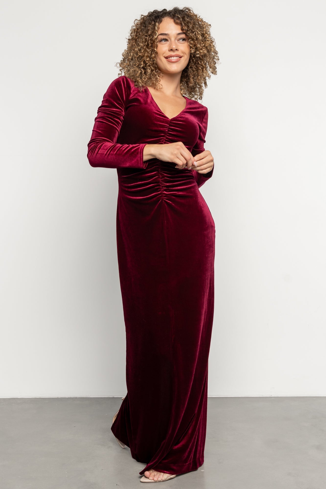 Kourtney Velvet Maxi Dress | Baltic Born Wine
