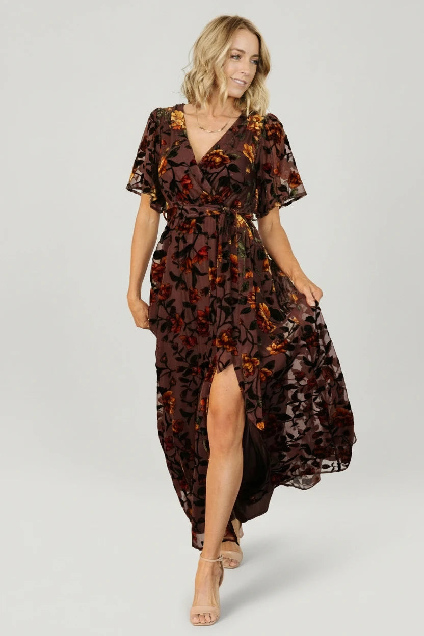 Uma Velvet Maxi Dress | Baltic Born Clove + Amber Floral