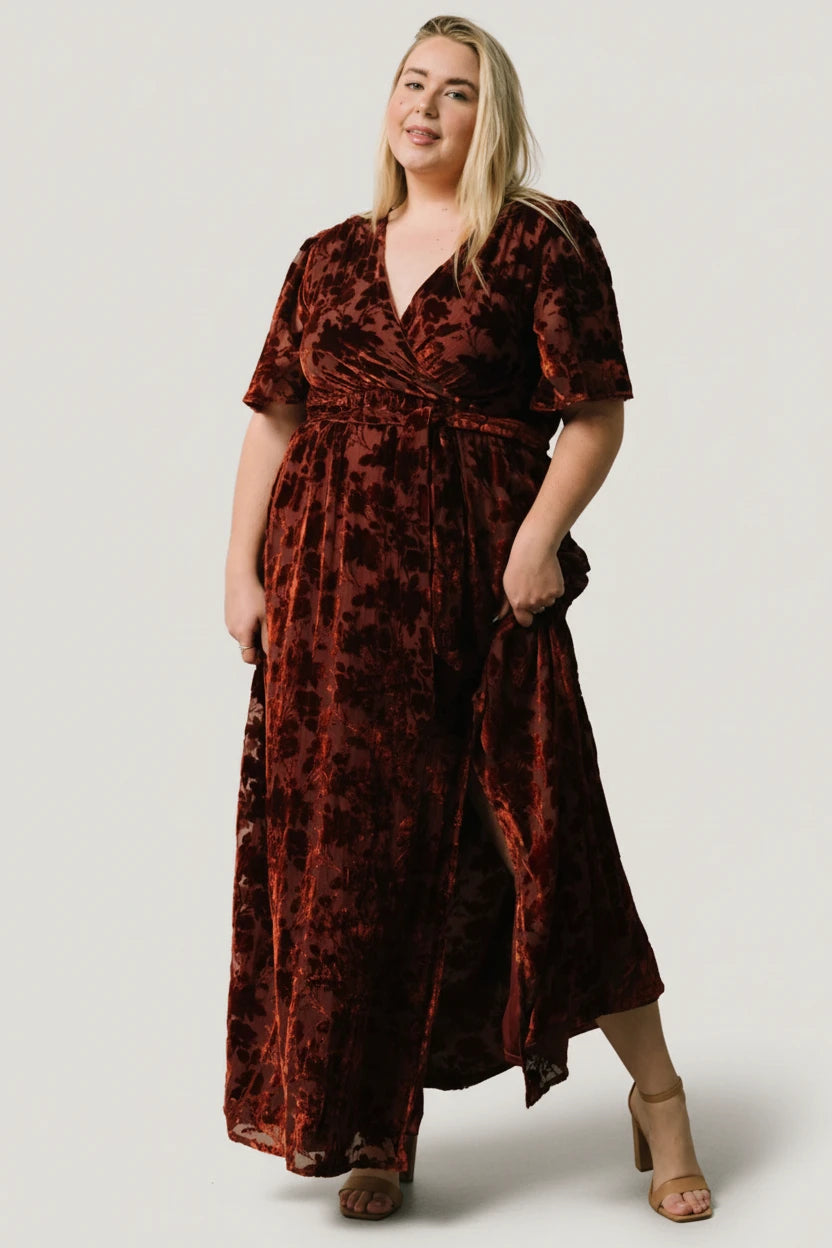Uma Velvet Maxi Dress | Baltic Born Clove + Amber Floral