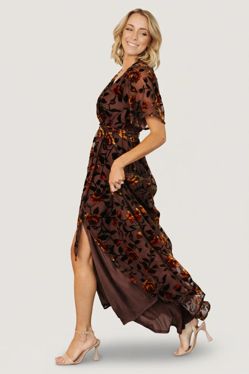 Uma Velvet Maxi Dress | Baltic Born Clove + Amber Floral