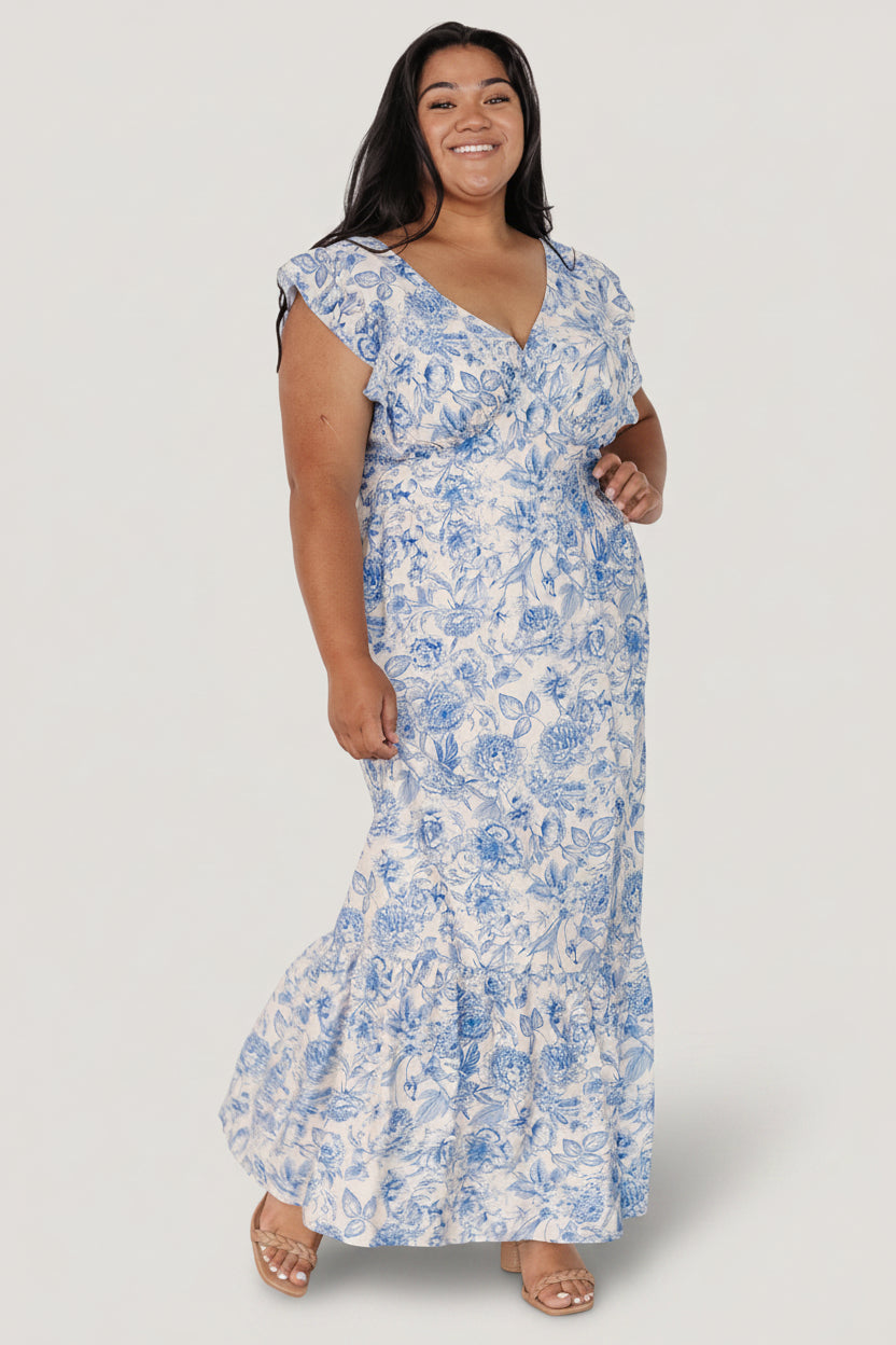 Hampton Maxi Dress | Baltic Born Blue Print