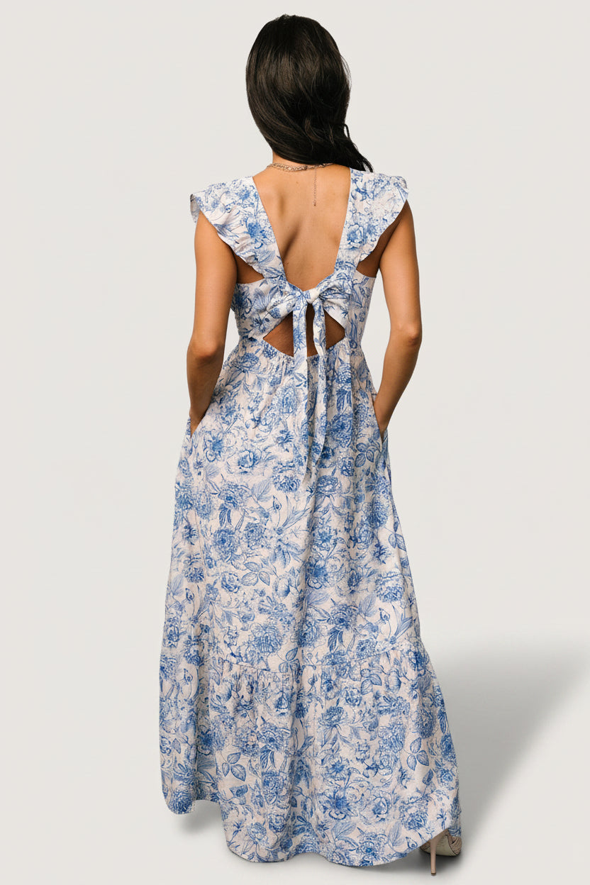 Hampton Maxi Dress | Baltic Born Blue Print