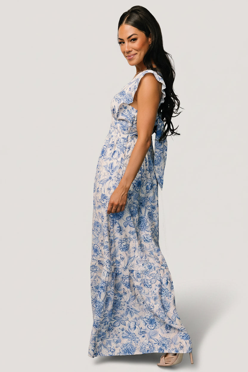 Hampton Maxi Dress | Baltic Born Blue Print