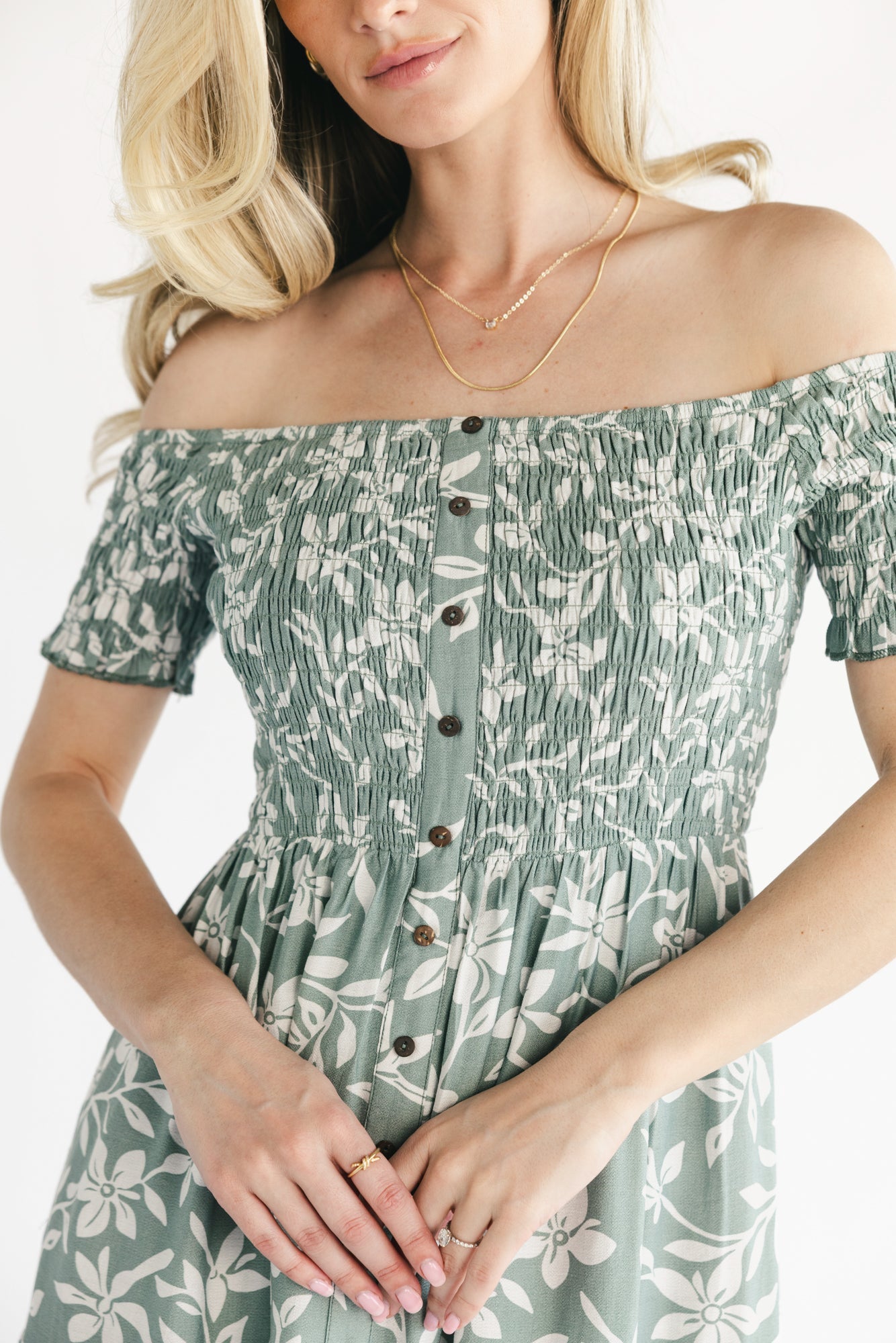 Payton Off Shoulder Maxi Dress | Baltic Born Dusty Sage