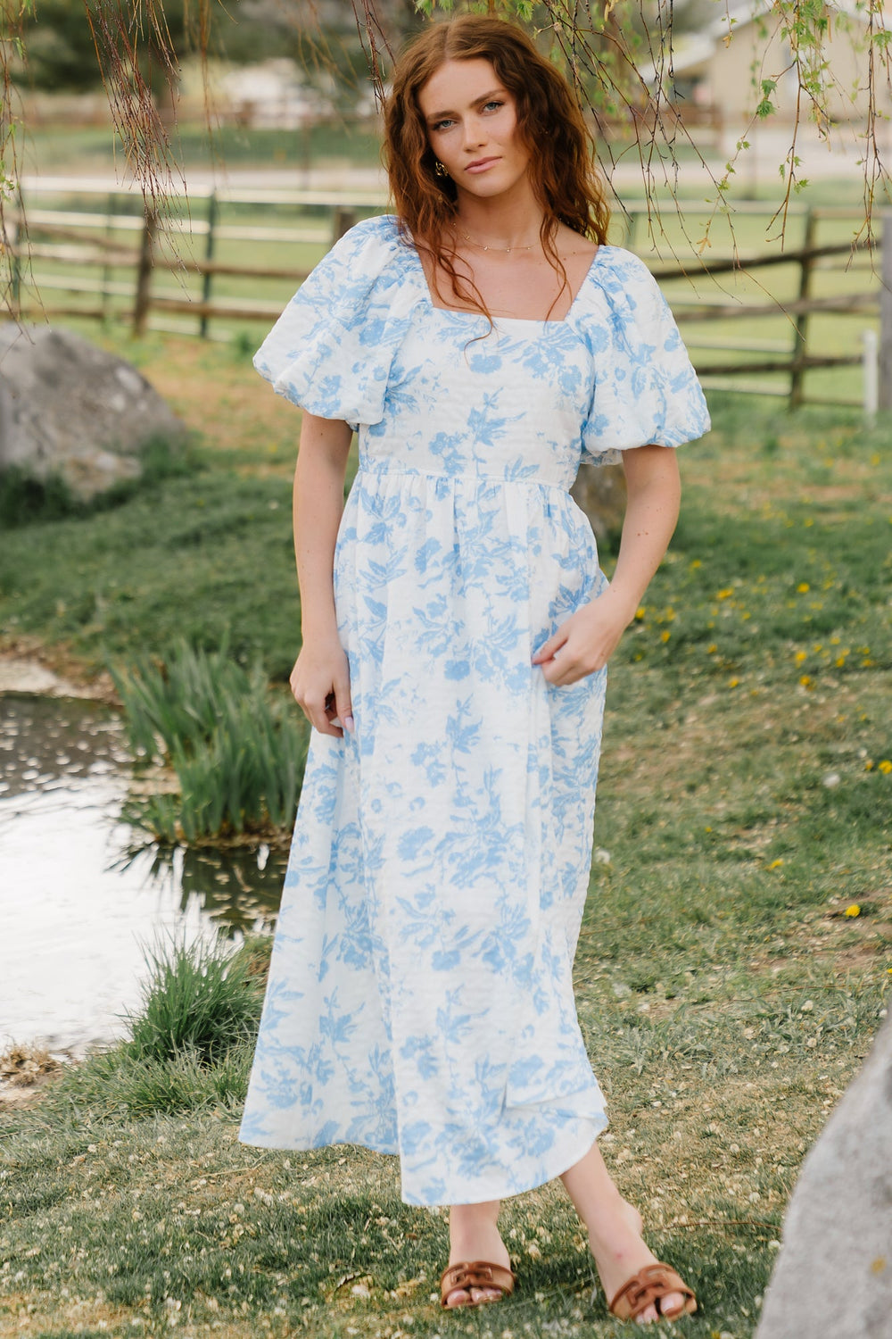 Graceland Maxi Dress | Baltic Born White + Blue Floral