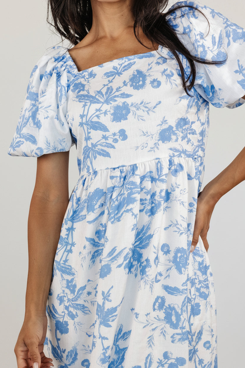 Graceland Maxi Dress | Baltic Born White + Blue Floral