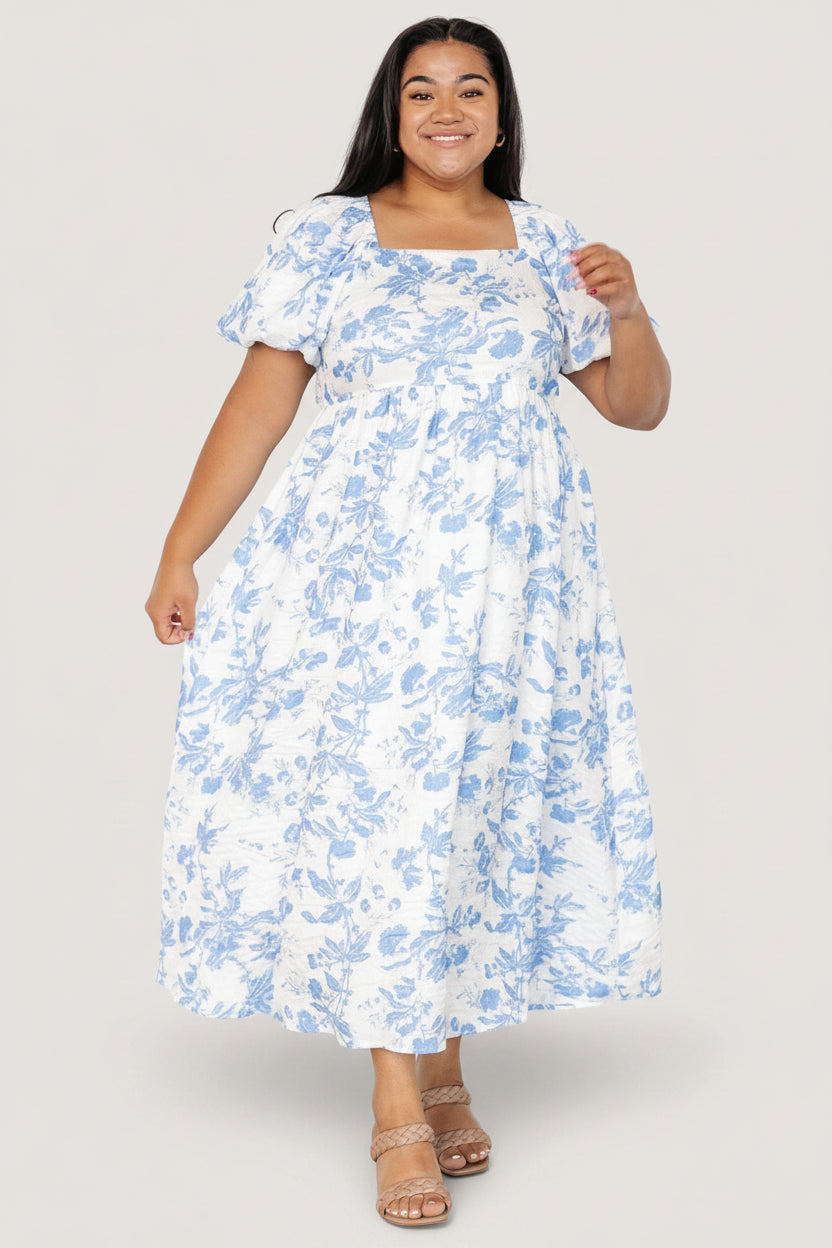 Graceland Maxi Dress | Baltic Born White + Blue Floral