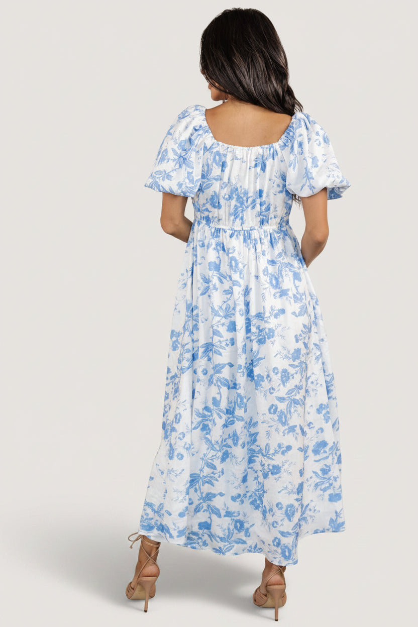 Graceland Maxi Dress | Baltic Born White + Blue Floral