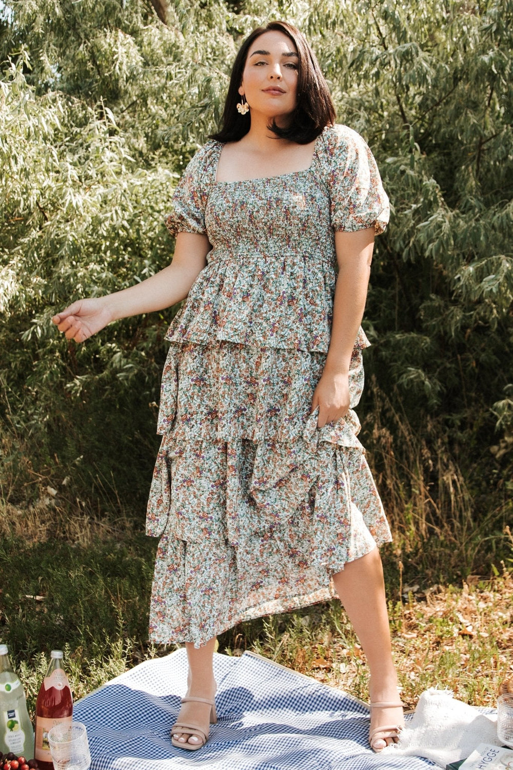 Felicia Tiered Maxi Dress | Baltic Born Green Multi