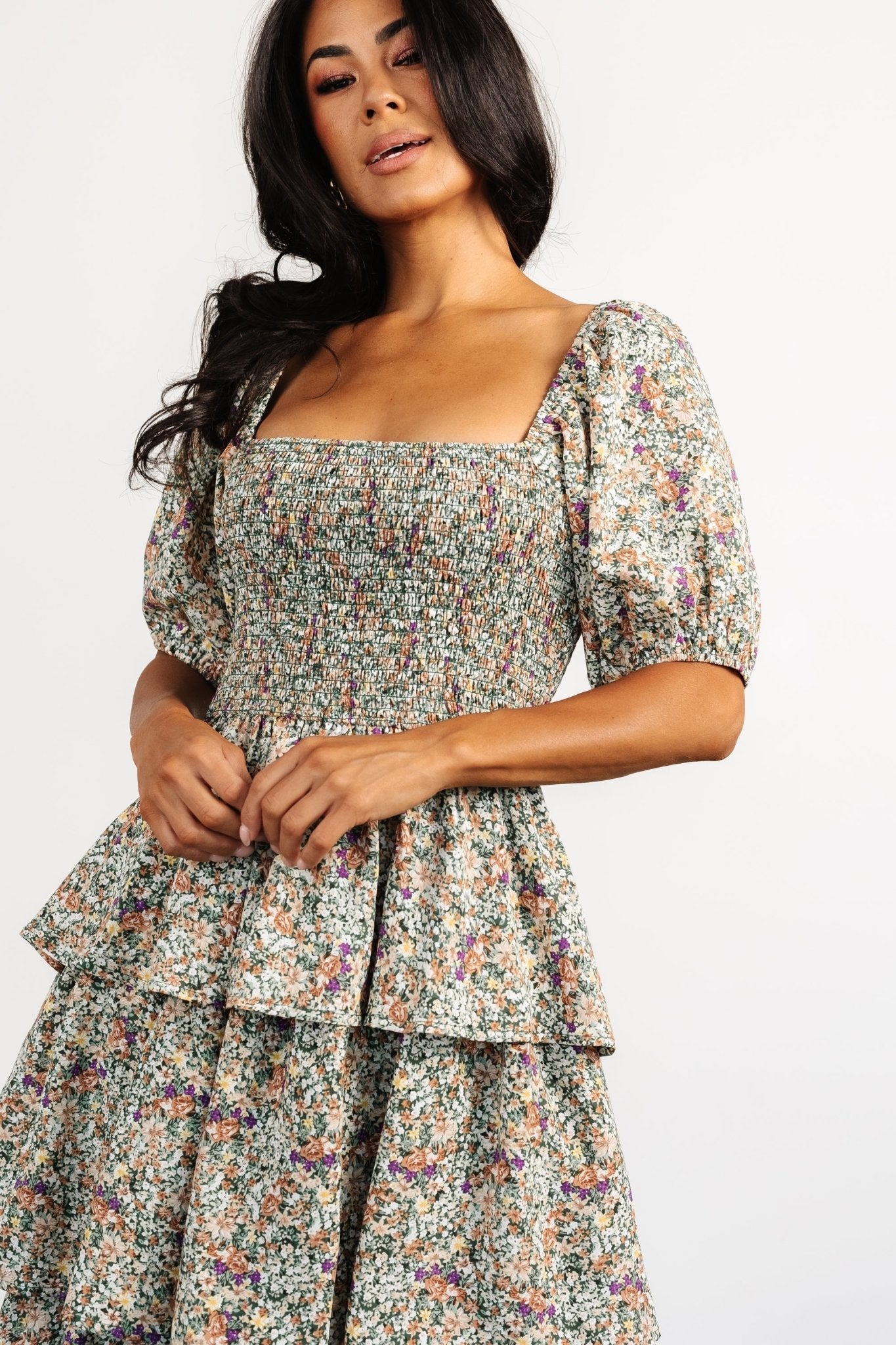 Felicia Tiered Maxi Dress | Baltic Born Green Multi
