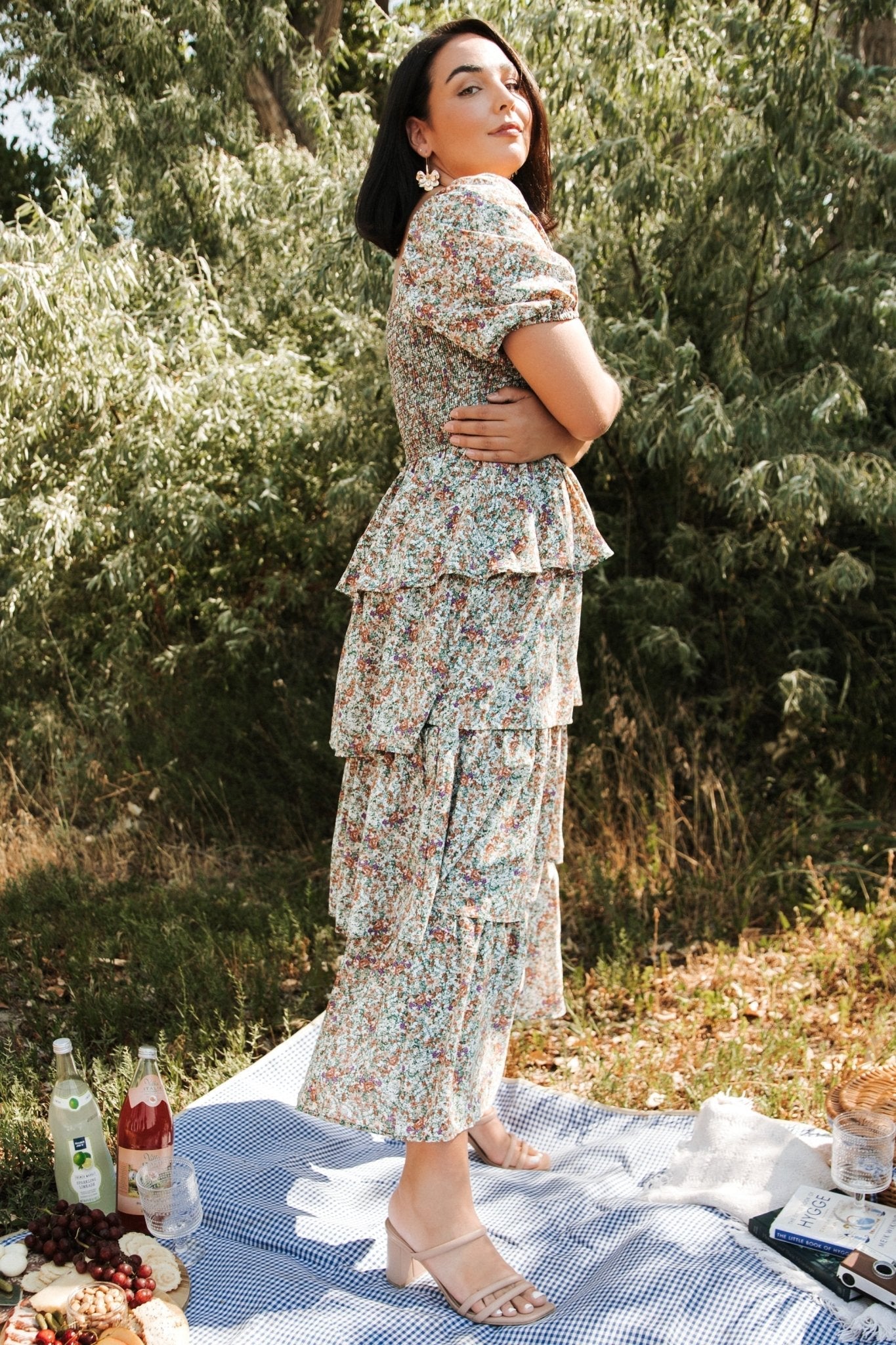 Felicia Tiered Maxi Dress | Baltic Born Green Multi