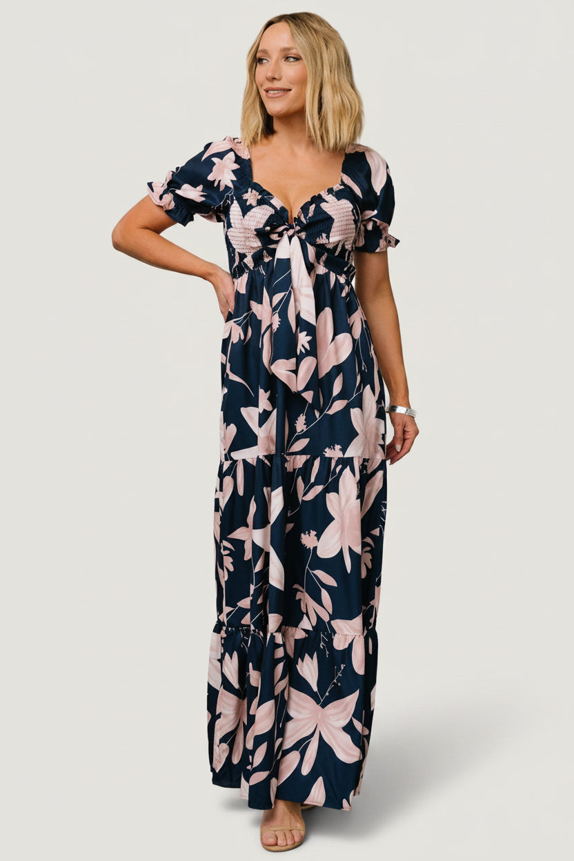 Hilaria Maxi Dress | Baltic Born Navy + Blush