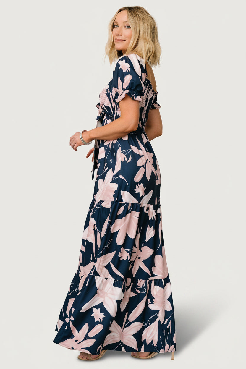 Hilaria Maxi Dress | Baltic Born Navy + Blush