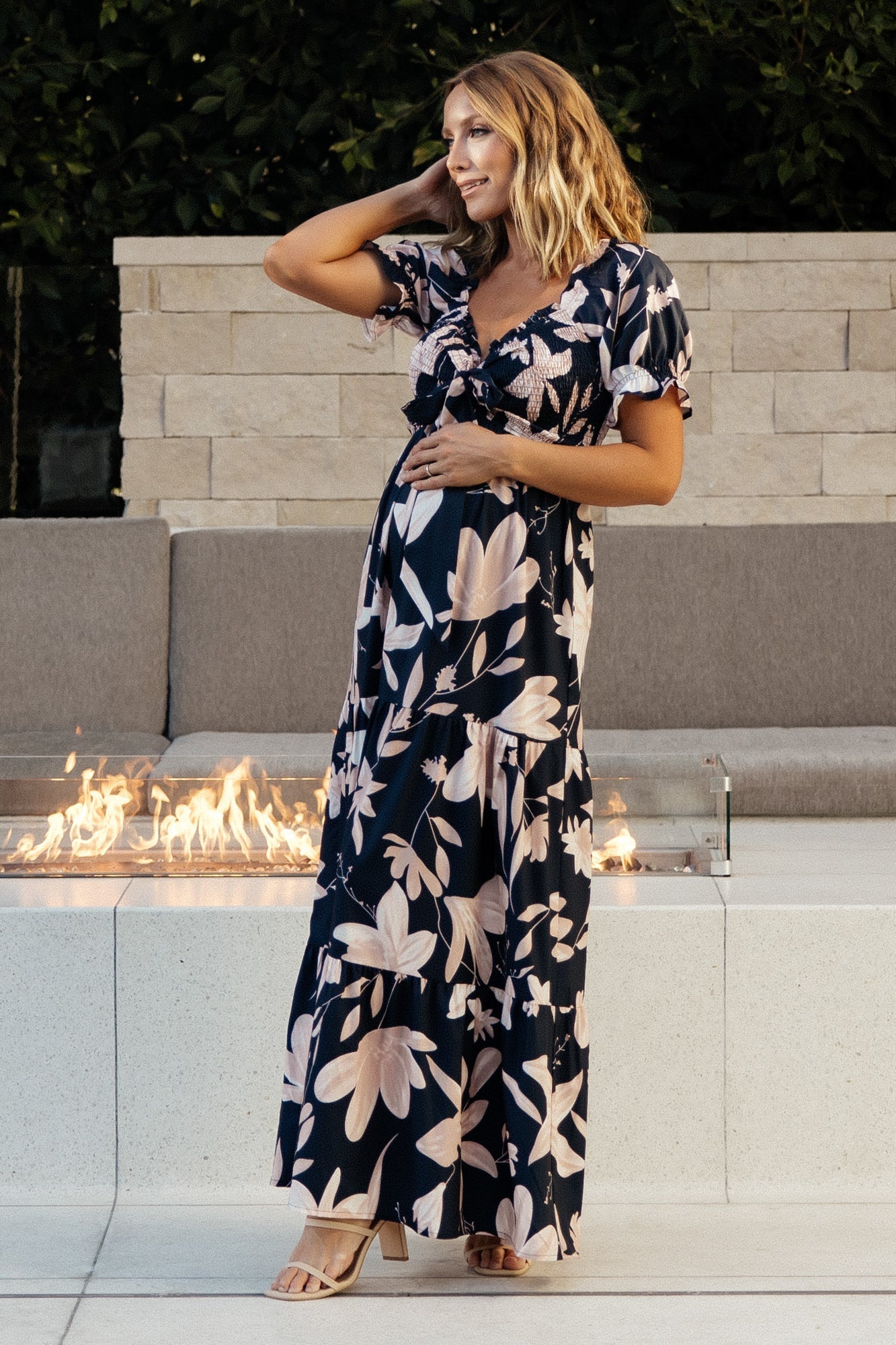 Hilaria Maxi Dress | Baltic Born Navy + Blush