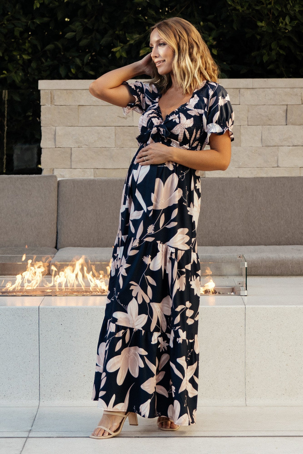 Hilaria Maxi Dress | Baltic Born Navy + Blush