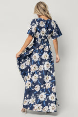 Verona Smocked Maxi Dress | Baltic Born Navy + White Floral