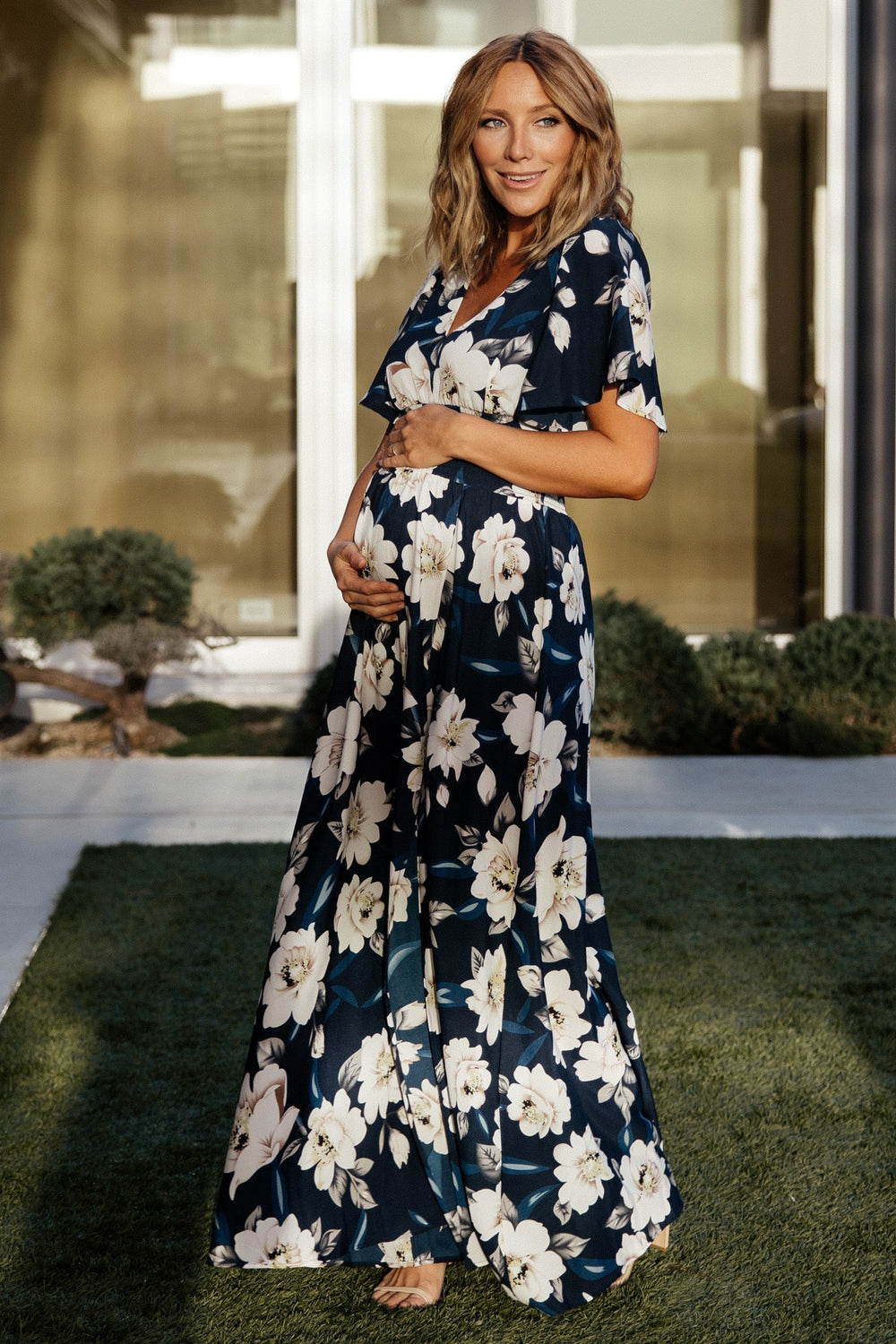 Verona Smocked Maxi Dress | Baltic Born Navy + White Floral